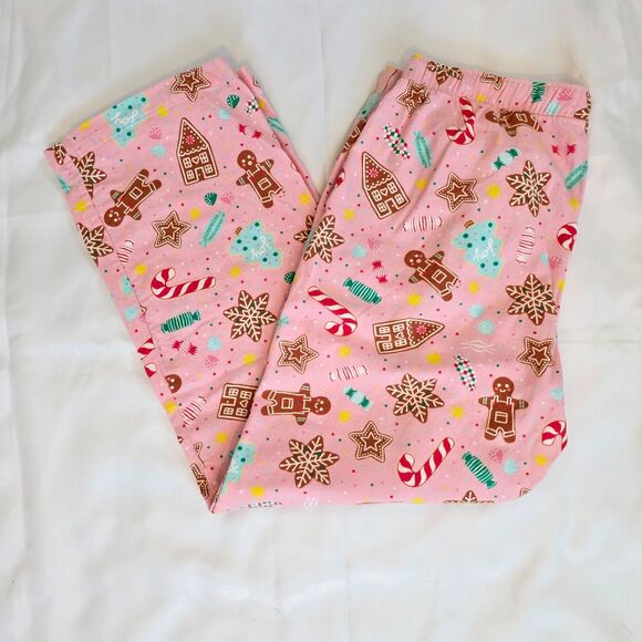 Old Navy Pajama Lounge Set. Large. Pink Red Holiday Winter Cozy Flannel - Picture 7 of 7